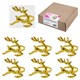 Кольца для салфеток новогодние, КОМПЛЕКТ 6 шт., 5,5 см, "Олени", золотистые, ЗОЛОТАЯ СКАЗКА, 592487 592487