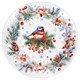 Тарелка сервировочная новогодняя 23 см, "Снегирь", каменная керамика, ЗОЛОТАЯ СКАЗКА, 592549 592549