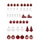 Шары елочные НАБОР 42 предмета "Red and White Shine", пластик, красный/белый, ЗОЛОТАЯ СКАЗКА, 592589 592589