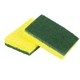 Губки для посуды 95x65х20 мм, ЦЕЛЛЮЛОЗНЫЕ + АБРАЗИВ, КОМПЛЕКТ 2 штуки, желтые/зеленый абразив, LAIMA, 700256 700256