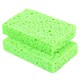 Губки для посуды 110х70х20 мм, ЦЕЛЛЮЛОЗНЫЕ, КОМПЛЕКТ 2 штуки, зеленые, LAIMA, 700257 700257