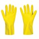 Перчатки латексные SCAFFA "Луч", КЩС-2, хлопчатобумажное напыление, размер 9, L (большой), желтые, 00-01017718 701641