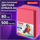 Бумага цветная BRAUBERG, А4, 80 г/м2, 500 л., интенсив, красная, для офисной техники, 115215 115215