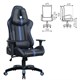 Кресло компьютерное BRABIX GT Carbon GM-120, две подушки, экокожа, черное/синее, 531930 531930