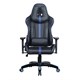 Кресло компьютерное BRABIX GT Carbon GM-120, две подушки, экокожа, черное/синее, 531930 531930