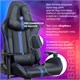 Кресло компьютерное BRABIX GT Carbon GM-120, две подушки, экокожа, черное/синее, 531930 531930