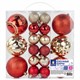 Шары ёлочные НАБОР 30 шт., 8 см/4 см, Red&Gold, пластик, красные/золото, ЗОЛОТАЯ СКАЗКА, 592168 592168