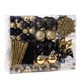 Шары новогодние ёлочные Black&Gold, НАБОР 130 предметов, черный/золото, пластик, ЗОЛОТАЯ СКАЗКА, 592183 592183