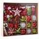 Шары новогодние ёлочные Red&Lime, НАБОР 67 предметов, красный/зелёный, пластик, ЗОЛОТАЯ СКАЗКА, 592184 592184