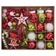 Шары новогодние ёлочные Red&Lime, НАБОР 67 предметов, красный/зелёный, пластик, ЗОЛОТАЯ СКАЗКА, 592184 592184