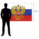 Флаг России 90х135 см с гербом, ПОВЫШЕННАЯ прочность и влагозащита, флажная сетка, STAFF, 550228 550228