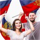 Флаг России 90х135 см с гербом, ПОВЫШЕННАЯ прочность и влагозащита, флажная сетка, STAFF, 550228 550228