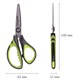 Hoжницы ЮНЛАНДИЯ "BASIC", 140 мм, ребристые резиновые вставки, черно-салатовые, европодвес, 236990 236990