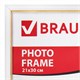 Фоторамка BRAUBERG HIT2 21*30см, пластик, белая с золотом (д/диплом, сертификатов, грамот, фото) 390949