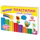 Пластилин мягкий ЮНЛАНДИЯ ВЕСЕЛЫЙ ШМЕЛЬ, 12 цветов, 180 г, СО СТЕКОМ, 106672 106672