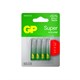 Батарейки КОМПЛЕКТ 4 шт., GP Super, AAA (LR03,24А), алкалиновые, мизинчиковые, ПРОМО 3+1, 24A3/1-2CR4 455921