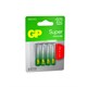 Батарейки КОМПЛЕКТ 4 шт., GP Super, AAA (LR03,24А), алкалиновые, мизинчиковые, ПРОМО 3+1, 24A3/1-2CR4 455921