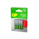 Батарейки КОМПЛЕКТ 4 шт., GP Super, AAA (LR03,24А), алкалиновые, мизинчиковые, ПРОМО 3+1, 24A3/1-2CR4 455921