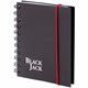 Блокнот МАЛЫЙ ФОРМАТ А6 105х148 мм, 150 л., гребень, пластик, клетка, BRAUBERG, "Black Jack", 125388 125388