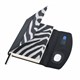 Ежедневник недатированный А5 155х213 мм BRAUBERG "Wild", под кожу, магнит, 160 л., ZEBRA, черный, 116233 116233