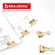 Зaжимы для бумаг BRAUBERG EXTRA, КОМПЛЕКТ 12 шт., 19 мм, на 60 л., золотистые, европодвес, 229586 229586