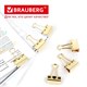 Зaжимы для бумаг BRAUBERG EXTRA, КОМПЛЕКТ 12 шт., 32 мм, на 140 л., золотистые, европодвес, 229587 229587