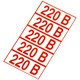 Знак электробезопасности "Указатель напряжения 220 В", КОМПЛЕКТ 20 штук, 20х50 мм, пленка, Z05 610972