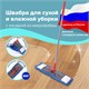Швабра с флаундером 40 см, черенок 80-120 см, еврорезьба, насадка МОП микрофибра СИНЕЛЬ, индивидуальная упаковка пакет, LAIMA, 606314 606314