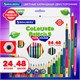 Карандаши цветные двусторонние BRAUBERG PREMIUM TWIN COLOUR, 24 штуки, 48 цветов, шестигранные, грифель 3,3 мм, натуральное дерево, 181875 181875
