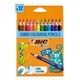 Карандаши цветные утолщенные BIC "Kids Evolution Triangle", 12 цветов, трехгранные, грифель 4 мм, 8297356, 82973511 180344