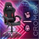 Кресло компьютерное CROMEX "Joker GM-125", две подушки, экокожа, черное/красное, 532954 532954