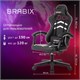 Кресло компьютерное BRABIX "Shooter GM-123", 2 подушки, экокожа, черное/белое, 533191 533191