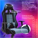 Кресло компьютерное BRABIX "GT Racer GM-100", две подушки, ткань, черное/голубое, 531818 531818