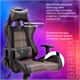 Кресло компьютерное BRABIX "GT Racer GM-100", две подушки, ткань, экокожа, черное/коричневое, 531819 531819