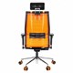 Кресло компьютерное МЕТТА "ErgoLife" 10 B2-160D, 2D-подголовник, экокожа/сетка, черное/оранжевое 533006