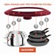 Крышка для любой сковороды и кастрюли универсальная 3 размера (22-24-26 см) бордовая, DASWERK, 607587 607587