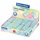 Ластик BRAUBERG "ULTRA PASTEL", 57х24х15 мм, пастельные цвета ассорти, бирюзовый пластиковый держатель, 272688 272688