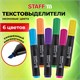 Набор текстовыделителей 6 НЕОНОВЫХ ЦВЕТОВ, АССОРТИ, STAFF College "STICK НЕОН", линия письма 1-4 мм, скошенный наконечник, 152534 152534