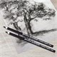 Карандаш (1 штука) угольный BRAUBERG ART CLASSIC, СРЕДНИЙ, круглый, корпус черный, заточенный, 181291 181291