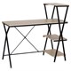 Стол на металлокаркасе BRABIX "LOFT CD-004", 1200х535х1110 мм, 3 полки, цвет дуб натуральный, 641220 641220