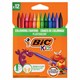 Мелки пластиковые BIC "Plastidecor", 12 цветов, ультрапрочные, круглые, картонная упаковка, подвес, 945764 222900