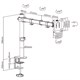 Кронштейн для монитора настольный VESA 75х75, 100х100, 17"-32", до 8 кг, SONNEN STATIC, 455942 455942
