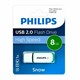 Флеш-диск 8 GB PHILIPS SNOW, разъем USB 2.0, зеленый, FM08FD70B/97 514077