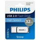 Флеш-диск 32 GB PHILIPS SNOW, разъем USB 2.0, черный, FM32FD70B/97 514079