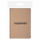 Обложка для паспорта, мягкий полиуретан, "PASSPORT", коричневая, STAFF, 238406 238406