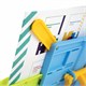 Подставка для книг ЮНЛАНДИЯ, с боковыми зажимами, регулируемый наклон, пластик, голубая, 237899 237899