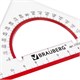 Треугольник пластиковый, угол 45, 13 см, BRAUBERG "Crystal", с транспортиром, прозрачный, с выделенной шкалой, 210293 210293