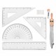 Готовальня BRAUBERG SCHOOL KIT, 8 предметов, циркуль 115 мм, чертежные принадлежности, персиковый цвет, 210704 210704