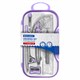 Готовальня BRAUBERG SCHOOL KIT, 11 предметов, циркуль 115 мм, циркуль 125 мм, чертежные принадлежности, лавандовый цвет, 210714 210714