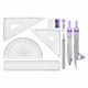 Готовальня BRAUBERG SCHOOL KIT, 11 предметов, циркуль 115 мм, циркуль 125 мм, чертежные принадлежности, лавандовый цвет, 210714 210714